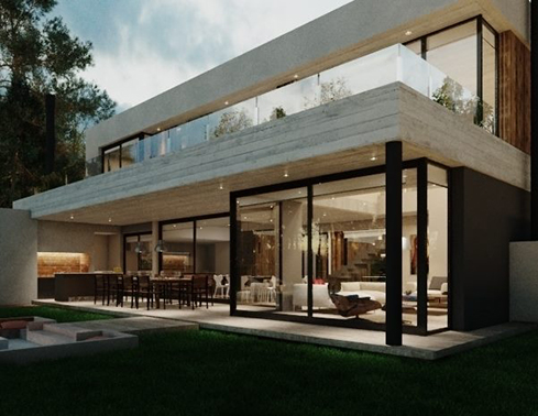 Diseño & construcción de casas en hormigón a la vista  en Pinamar – Costa Esmeralda – Arquitecto Horacio Cáceres